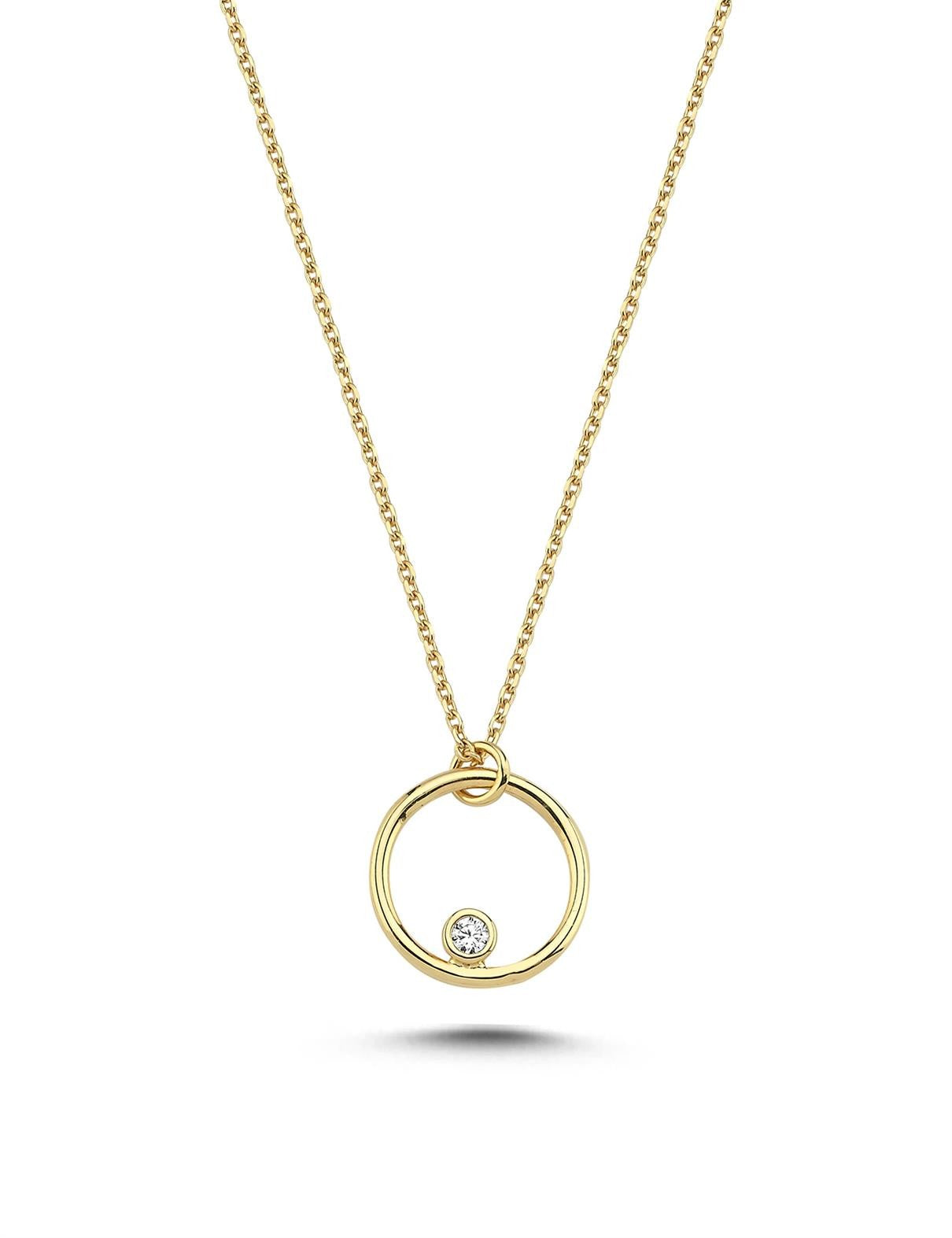 14K Hoop Gold Necklace