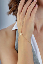 14K Gold Hand Chain Bracelet
