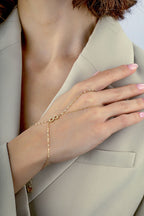 14K Infinity Gold Hand Chain Bracelet