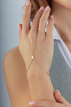 14K Clover Gold Hand Chain Bracelet