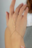 14K Stone-Set Gold Hand Chain Bracelet