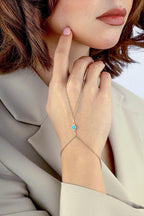 14K Enamel Gold Hand Chain Bracelet