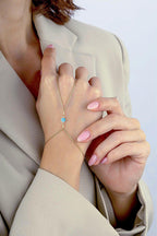 14K Enamel Gold Hand Chain Bracelet