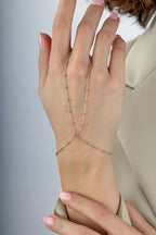 14K Delicate Chain Gold Hand Chain Bracelet