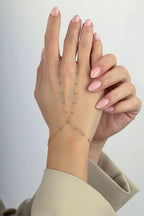 14K Delicate Chain Gold Hand Chain Bracelet