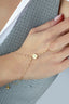 14K Clover Gold Hand Chain Bracelet