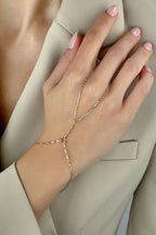 14K Chain Gold Hand Chain Bracelet