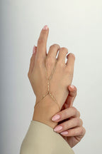 14K Chain Gold Hand Chain Bracelet