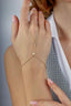 14K Stone-Set Gold Hand Chain Bracelet