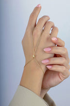 14K Starfish Gold Hand Chain Bracelet