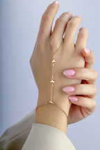 14K Chain Heart Gold Hand Chain Bracelet