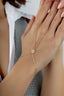 14K 5 Leaf Floral Gold Hand Chain Bracelet