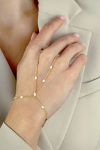 14K Chain Gold Hand Chain Bracelet