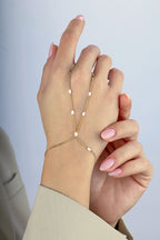 14K Chain Gold Hand Chain Bracelet