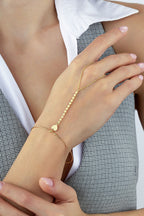 14K Heart Bold Chain Hand Chain Bracelet