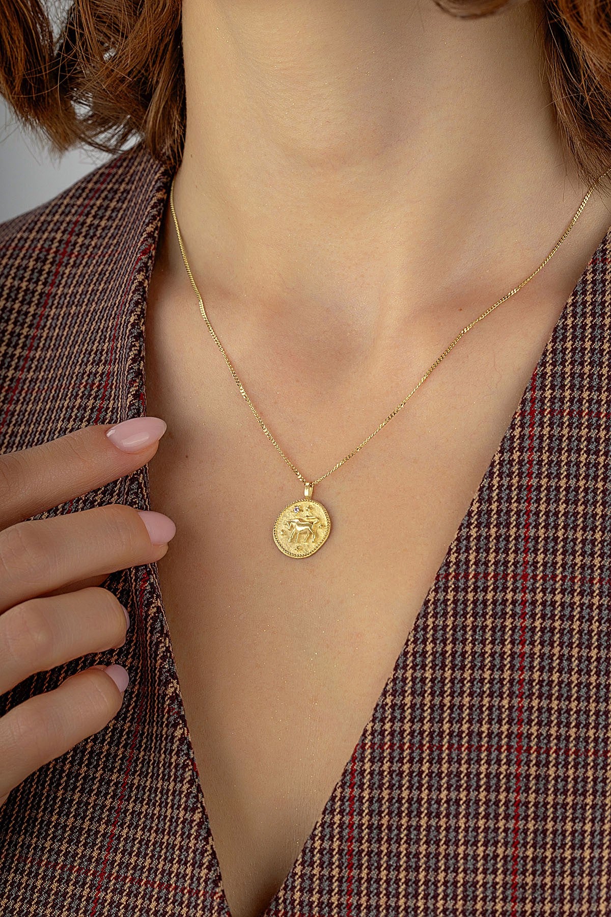 Taurus Zodiac 14K Gold Necklace