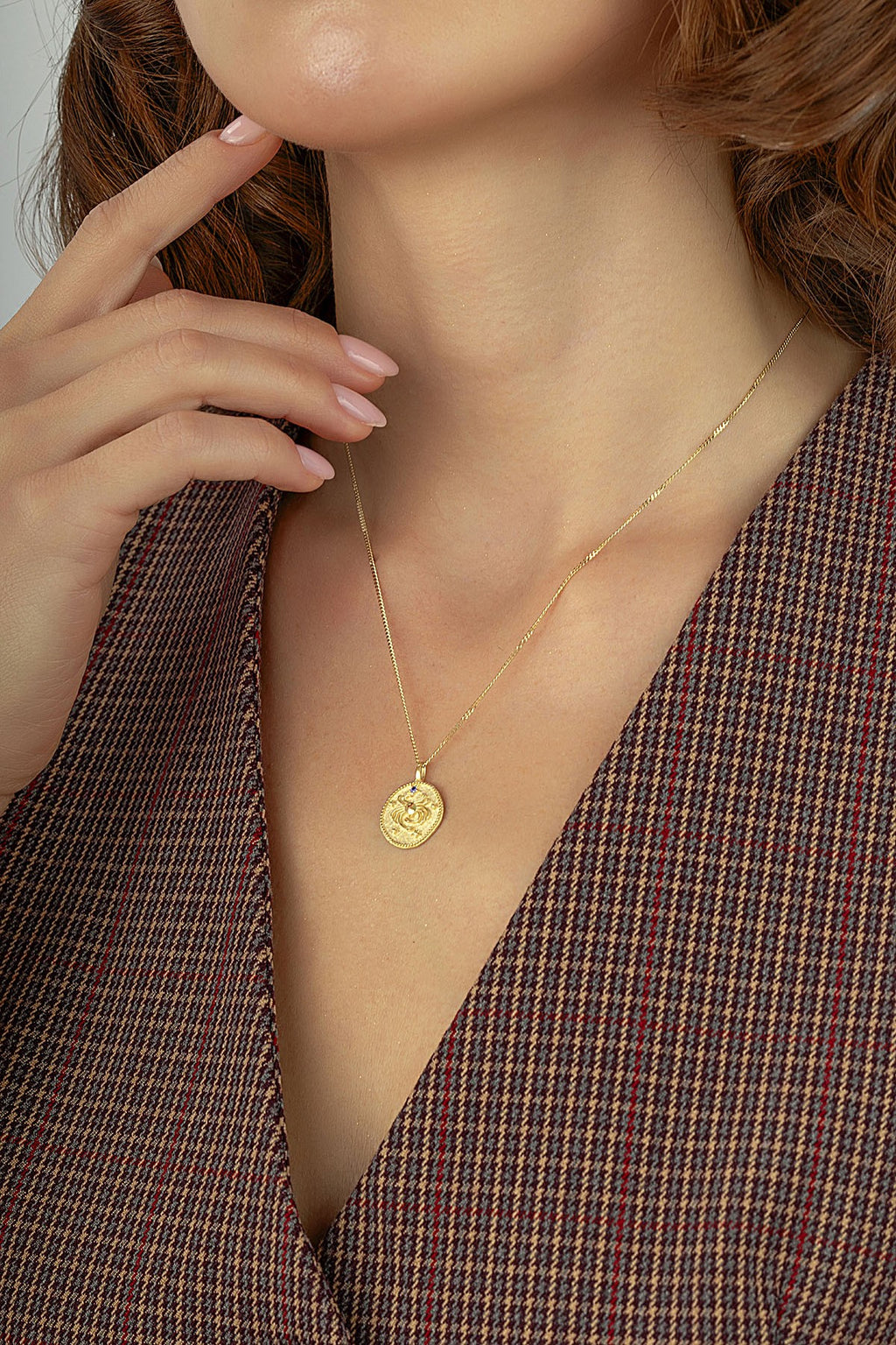 Cancer Zodiac 14K Gold Necklace