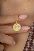 Cancer Zodiac 14K Gold Necklace