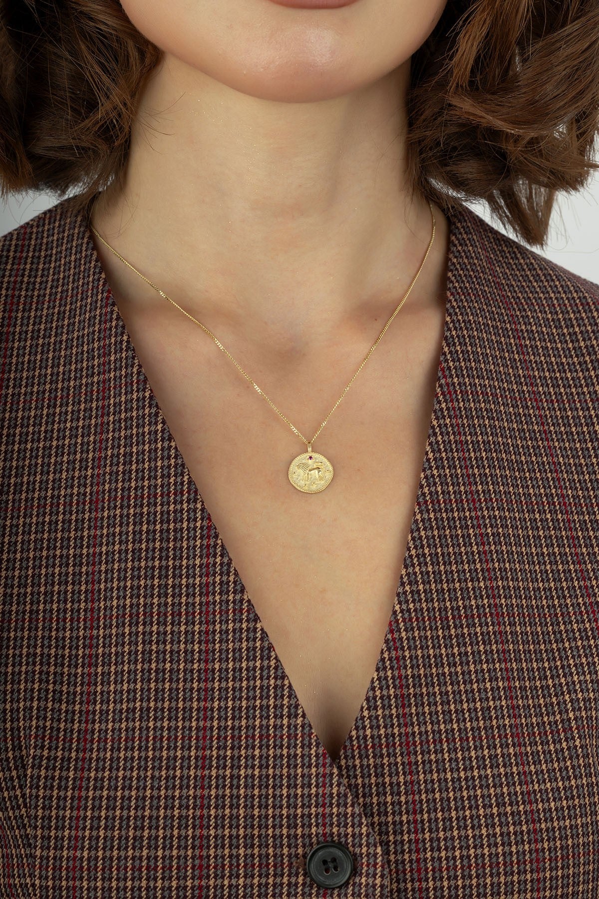 Leo Zodiac 14K Gold Necklace