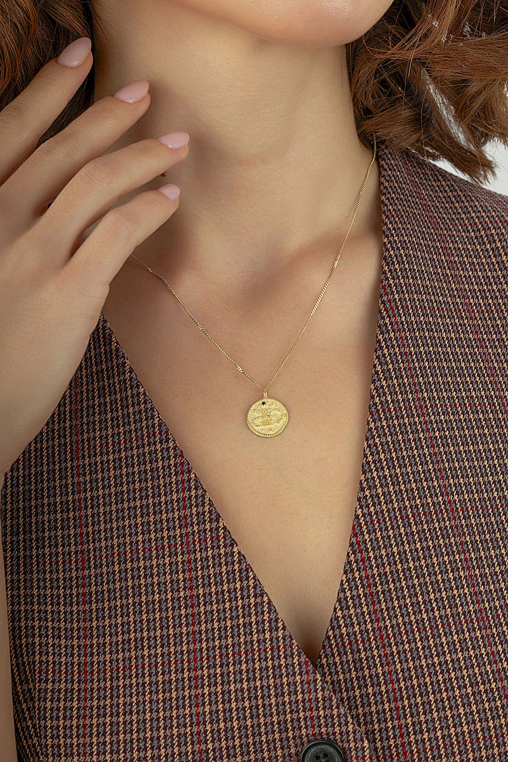 Scorpio Zodiac 14K Gold Necklace