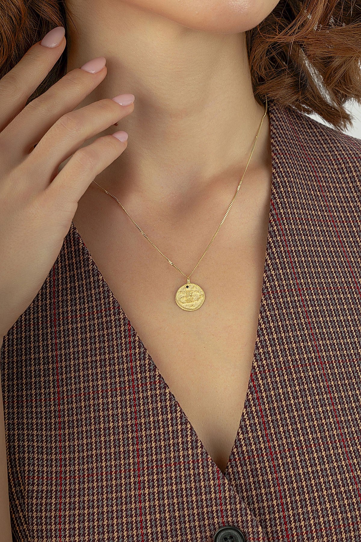 Scorpio Zodiac 14K Gold Necklace