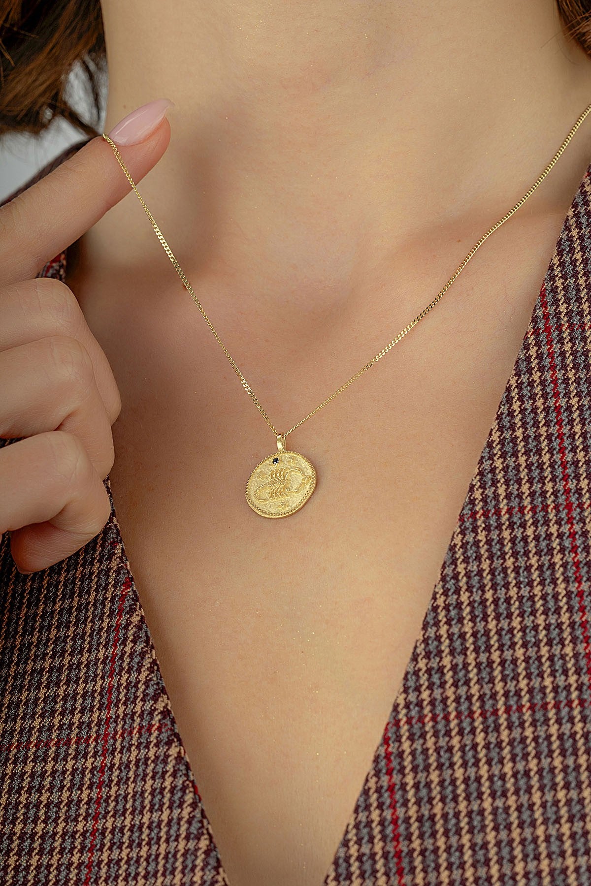 Scorpio Zodiac 14K Gold Necklace