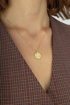Libra Zodiac 14K Gold Necklace