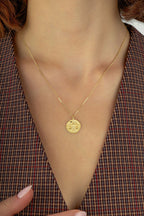 Libra Zodiac 14K Gold Necklace