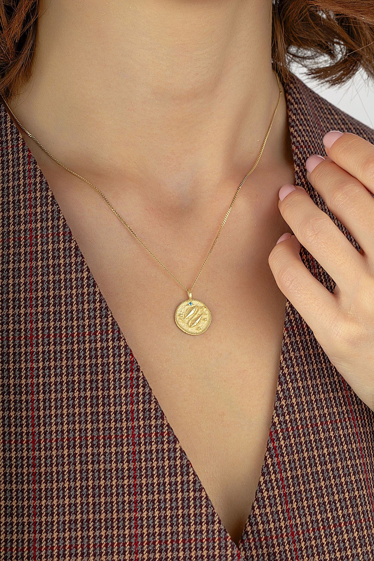 Pisces Zodiac 14K Gold Necklace