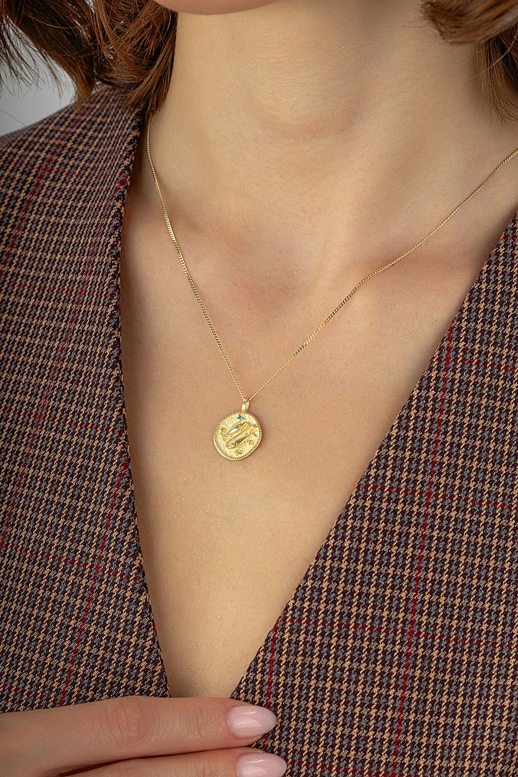 Pisces Zodiac 14K Gold Necklace