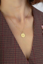 Virgo Zodiac 14K Gold Necklace