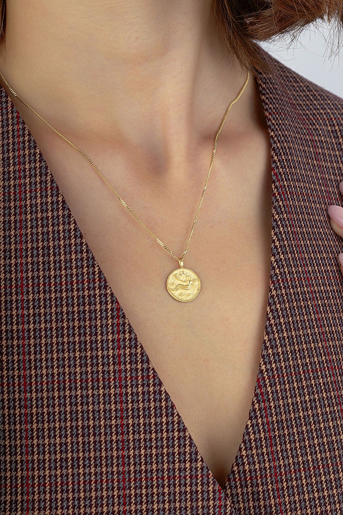 Virgo Zodiac 14K Gold Necklace