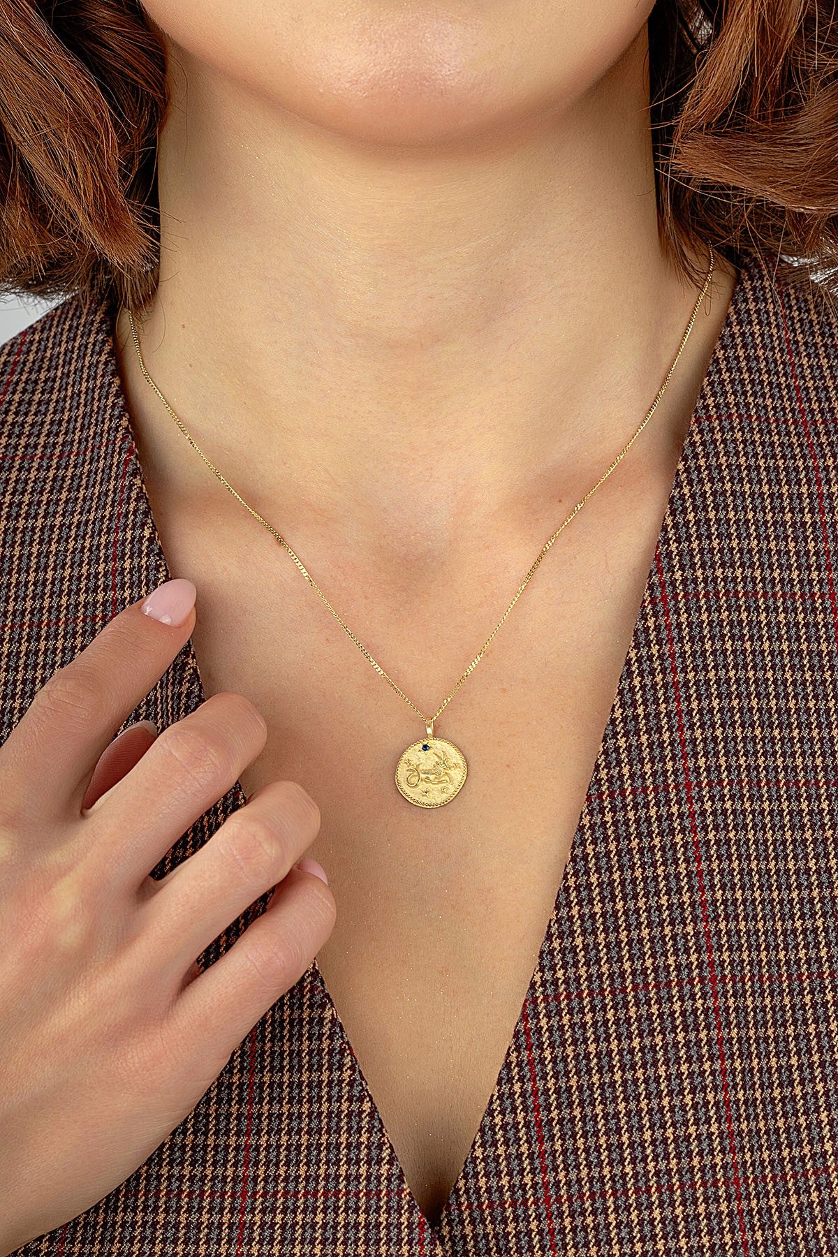 Aries Zodiac 14K Gold Necklace