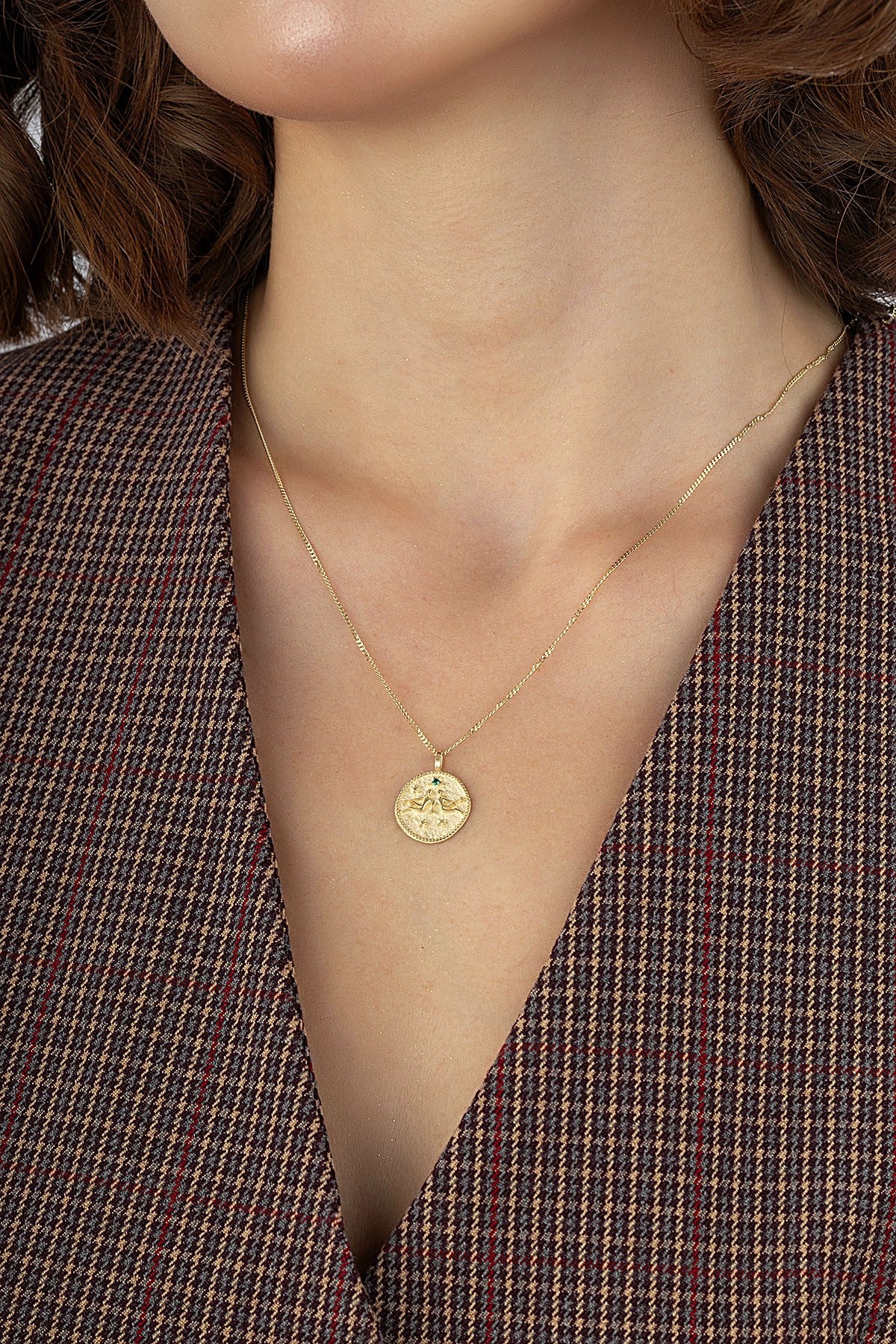 Gemini Zodiac 14K Gold Necklace