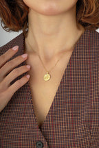 Aquarius Zodiac 14K Gold Necklace