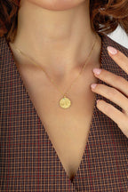 Aquarius Zodiac 14K Gold Necklace