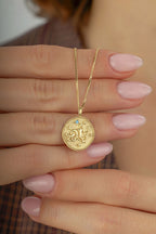 Aquarius Zodiac 14K Gold Necklace