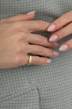 Diamond-Cut Stone-Set Pinky Gold Ring