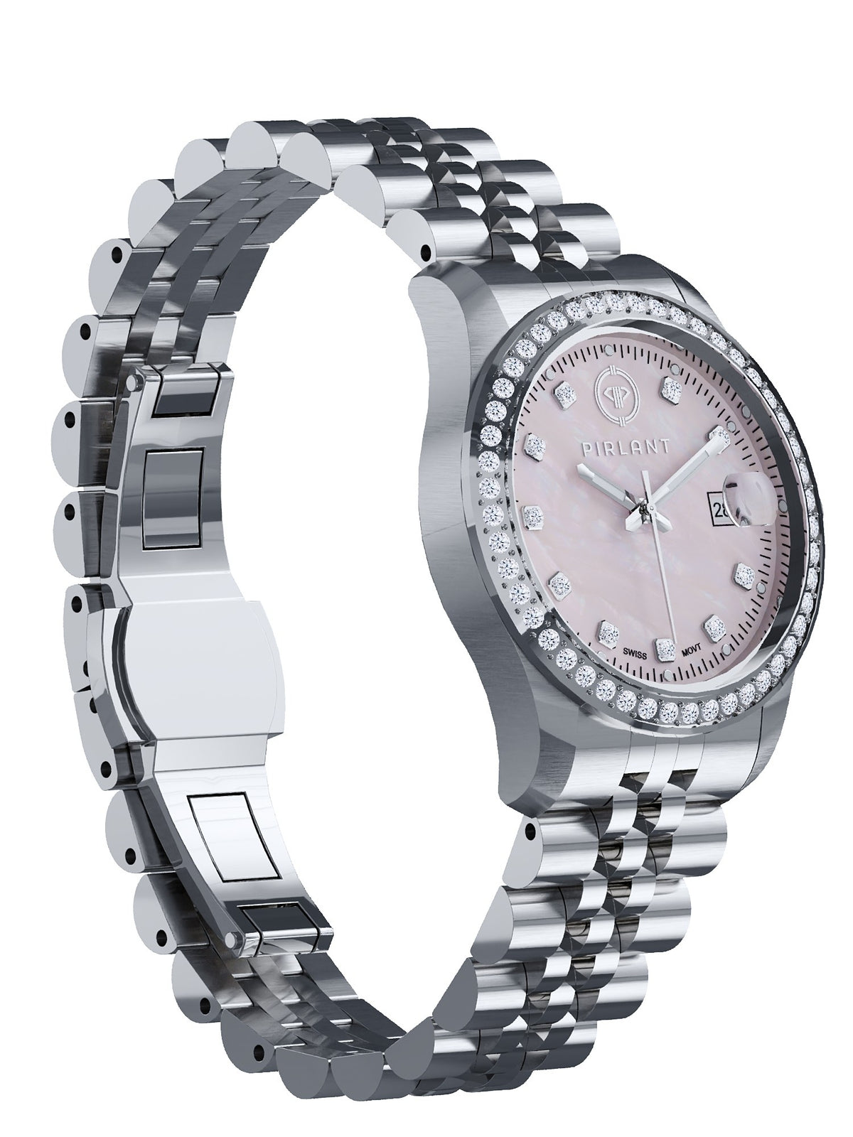PIRLANT Pink Mother-of-Pearl Dial Women's Watch