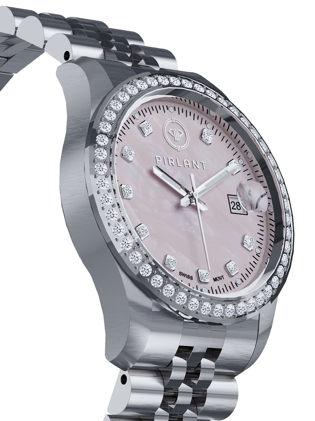 PIRLANT Pink Mother-of-Pearl Dial Women's Watch