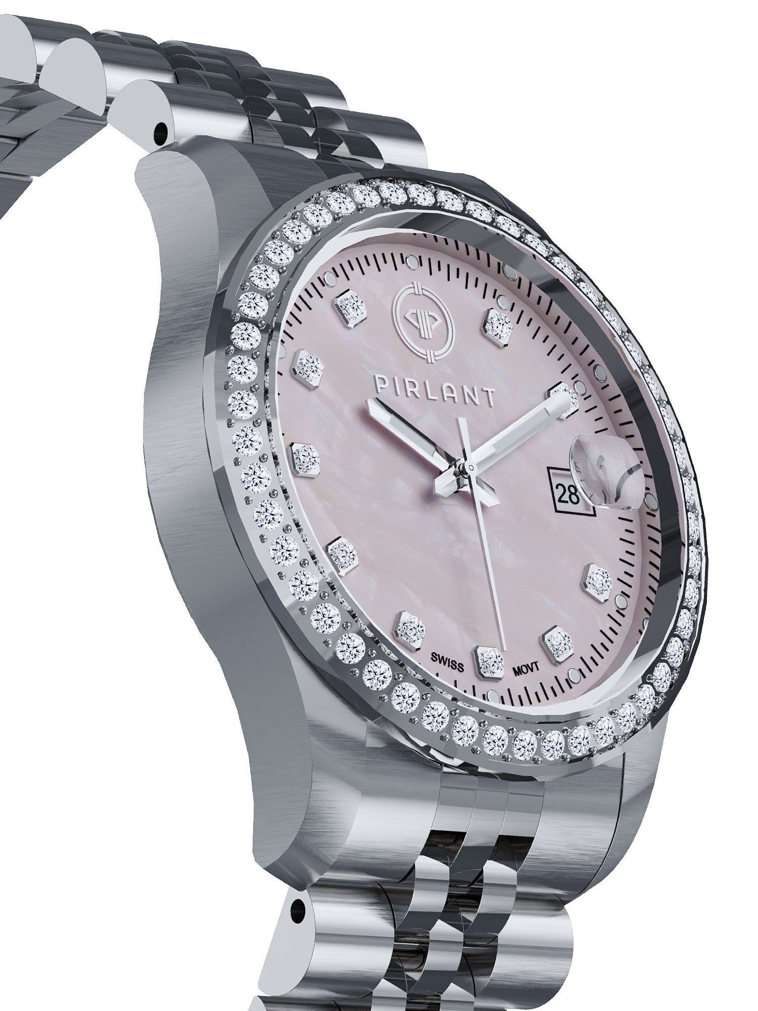 PIRLANT Pink Mother-of-Pearl Dial Women's Watch