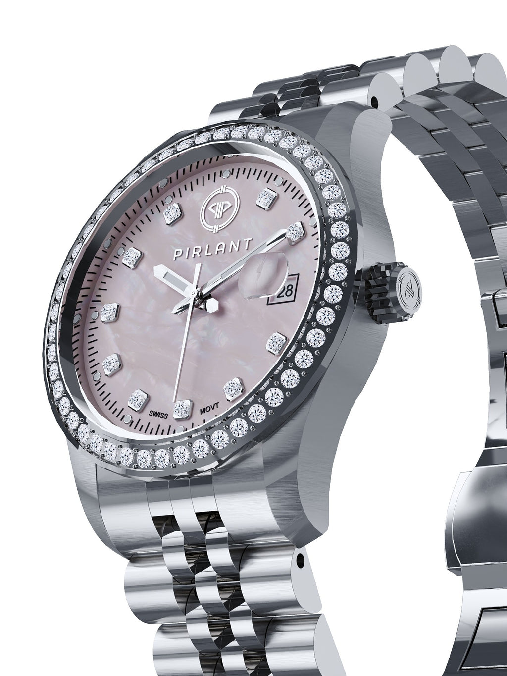 PIRLANT Pink Mother-of-Pearl Dial Women's Watch