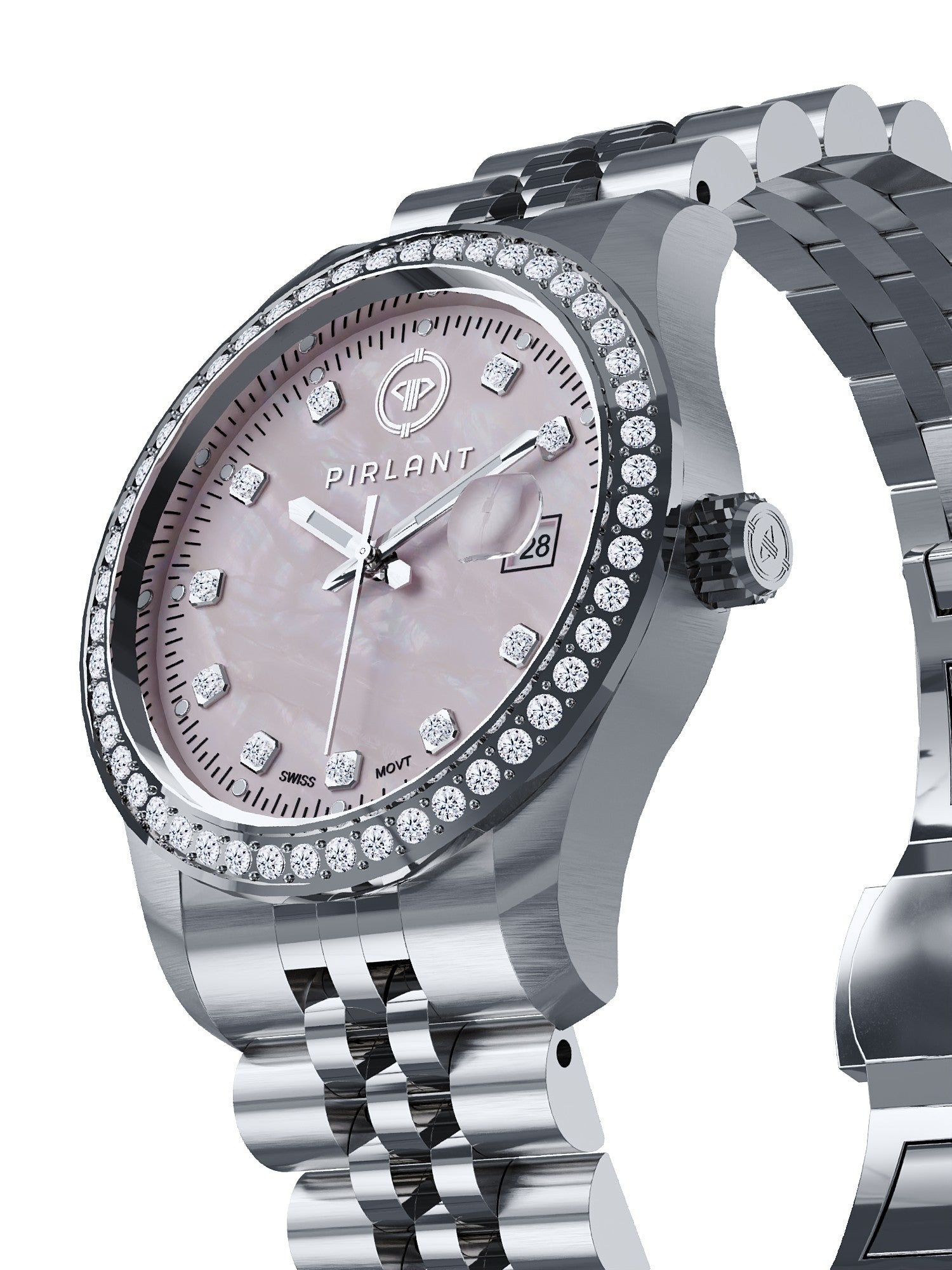 PIRLANT Pink Mother-of-Pearl Dial Women's Watch