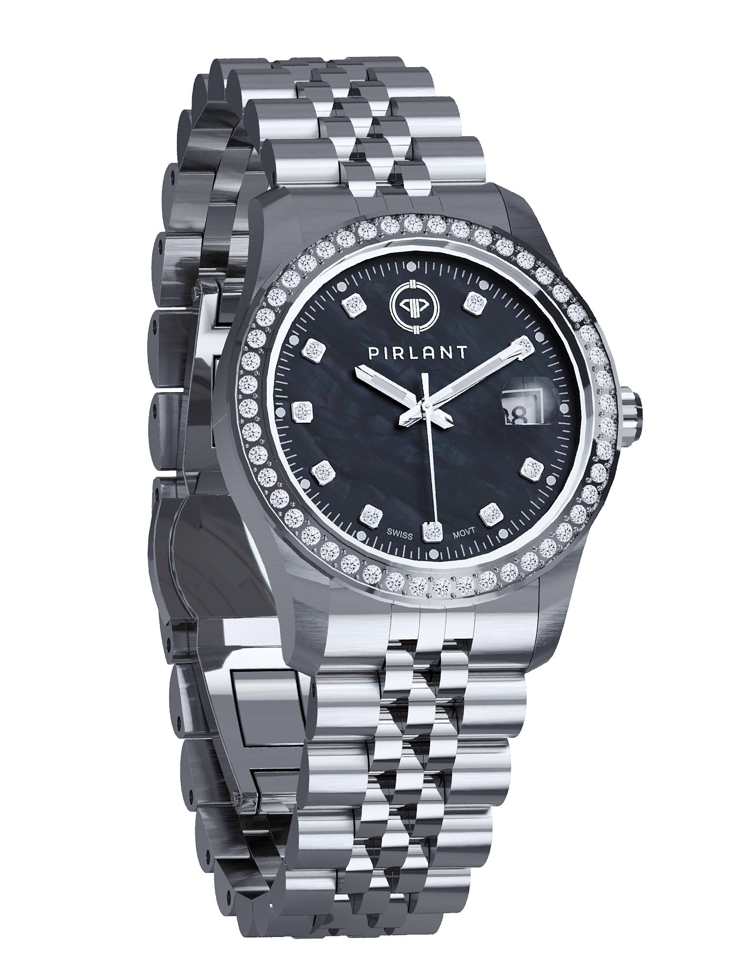 PIRLANT Black Mother-of-Pearl Dial Women's Watch
