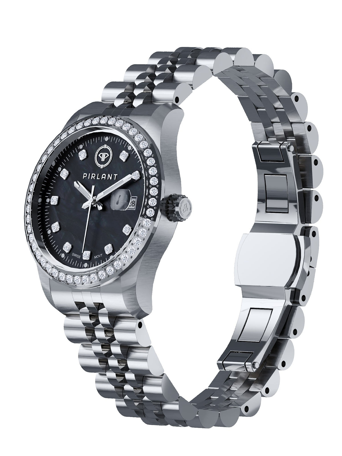 PIRLANT Black Mother-of-Pearl Dial Women's Watch
