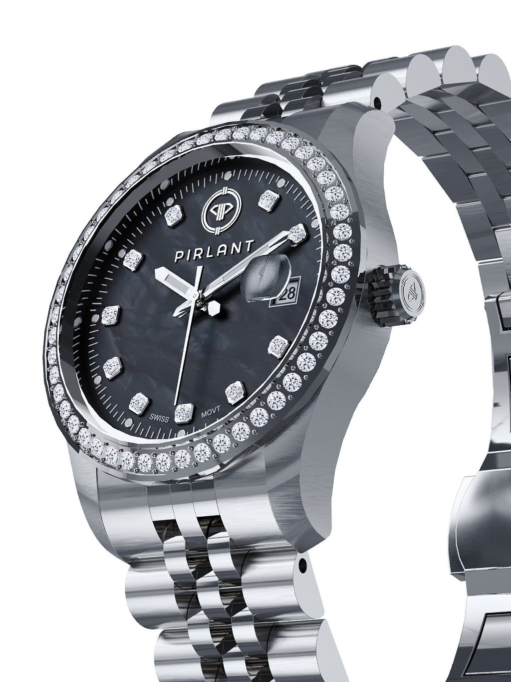 PIRLANT Black Mother-of-Pearl Dial Women's Watch