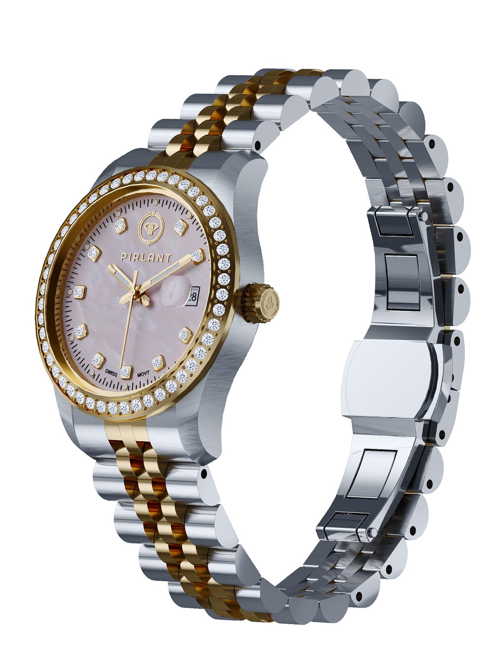 PIRLANT Pink Mother-of-Pearl Dial Women's Watch