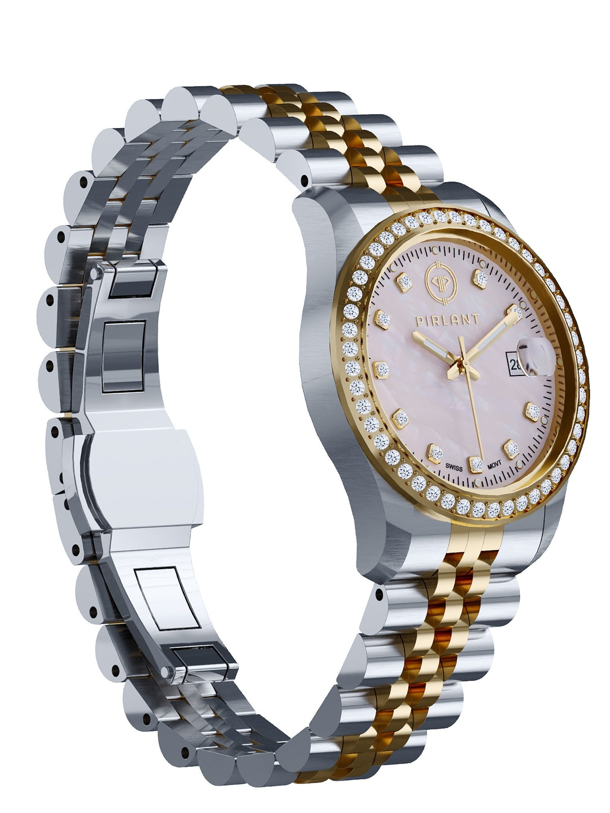 PIRLANT Pink Mother-of-Pearl Dial Women's Watch