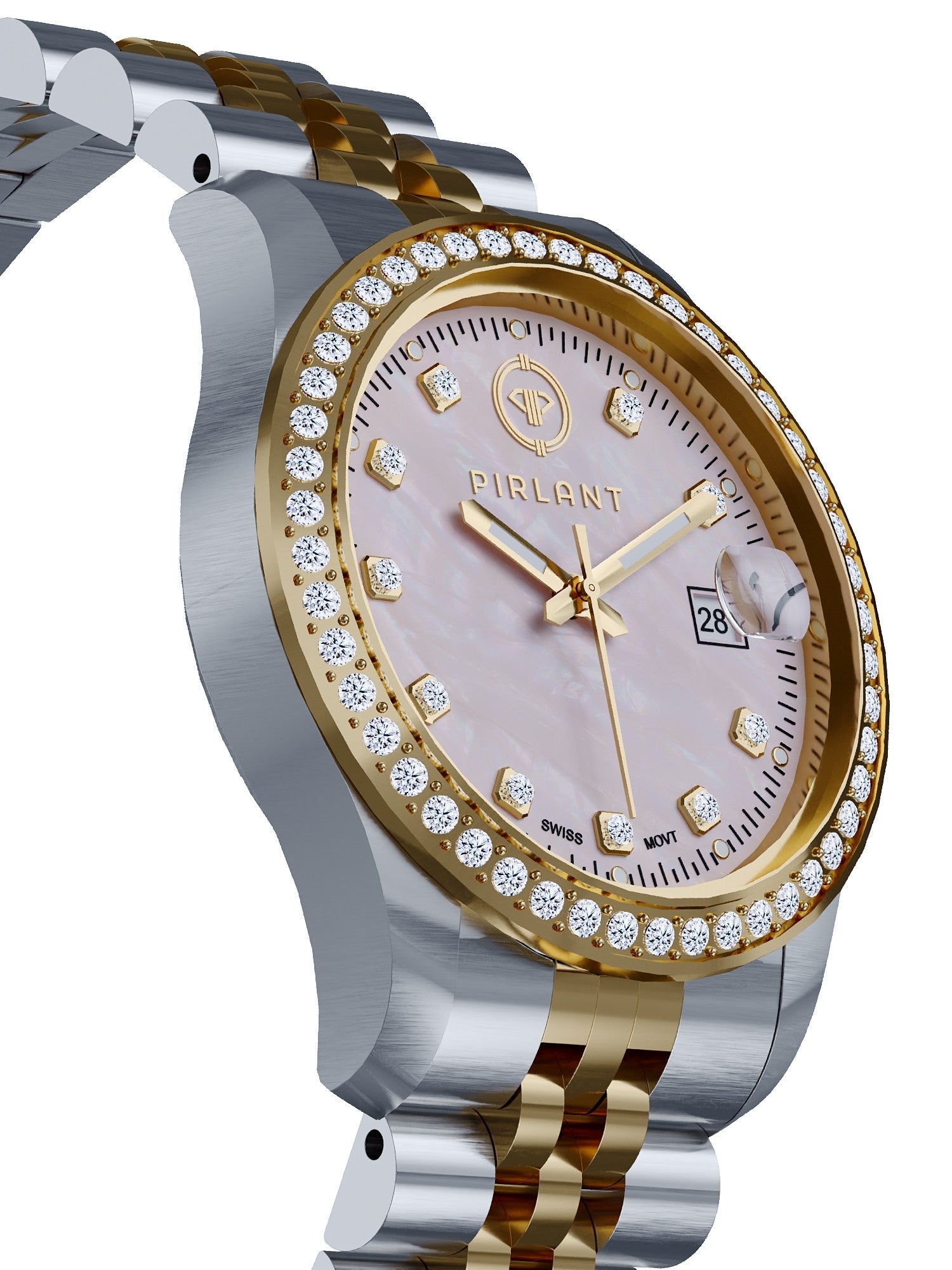 PIRLANT Pink Mother-of-Pearl Dial Women's Watch
