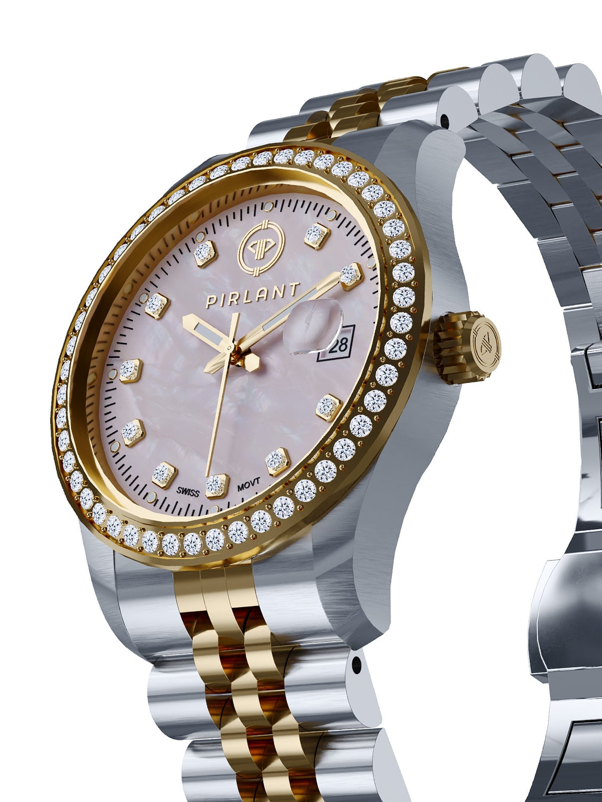PIRLANT Pink Mother-of-Pearl Dial Women's Watch